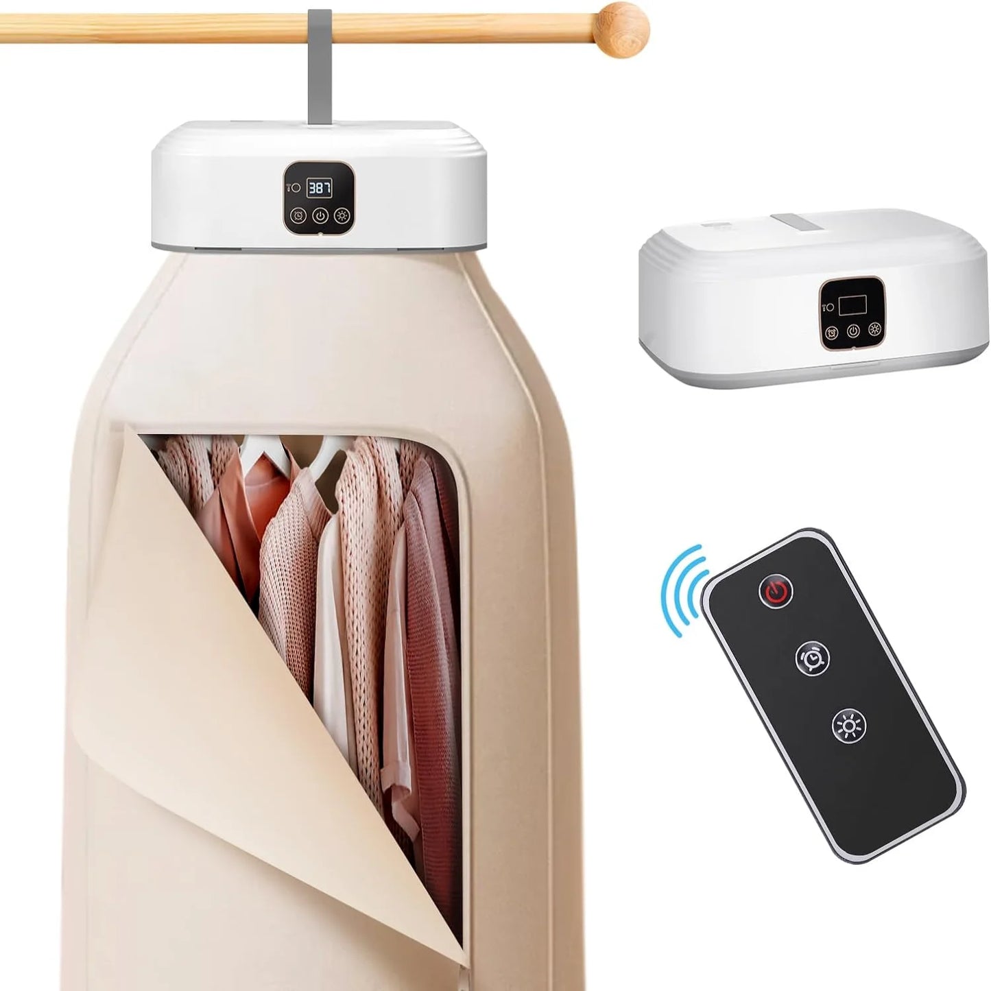 Compact Foldable Laundry Dryer - Remote Control & Dry Bag