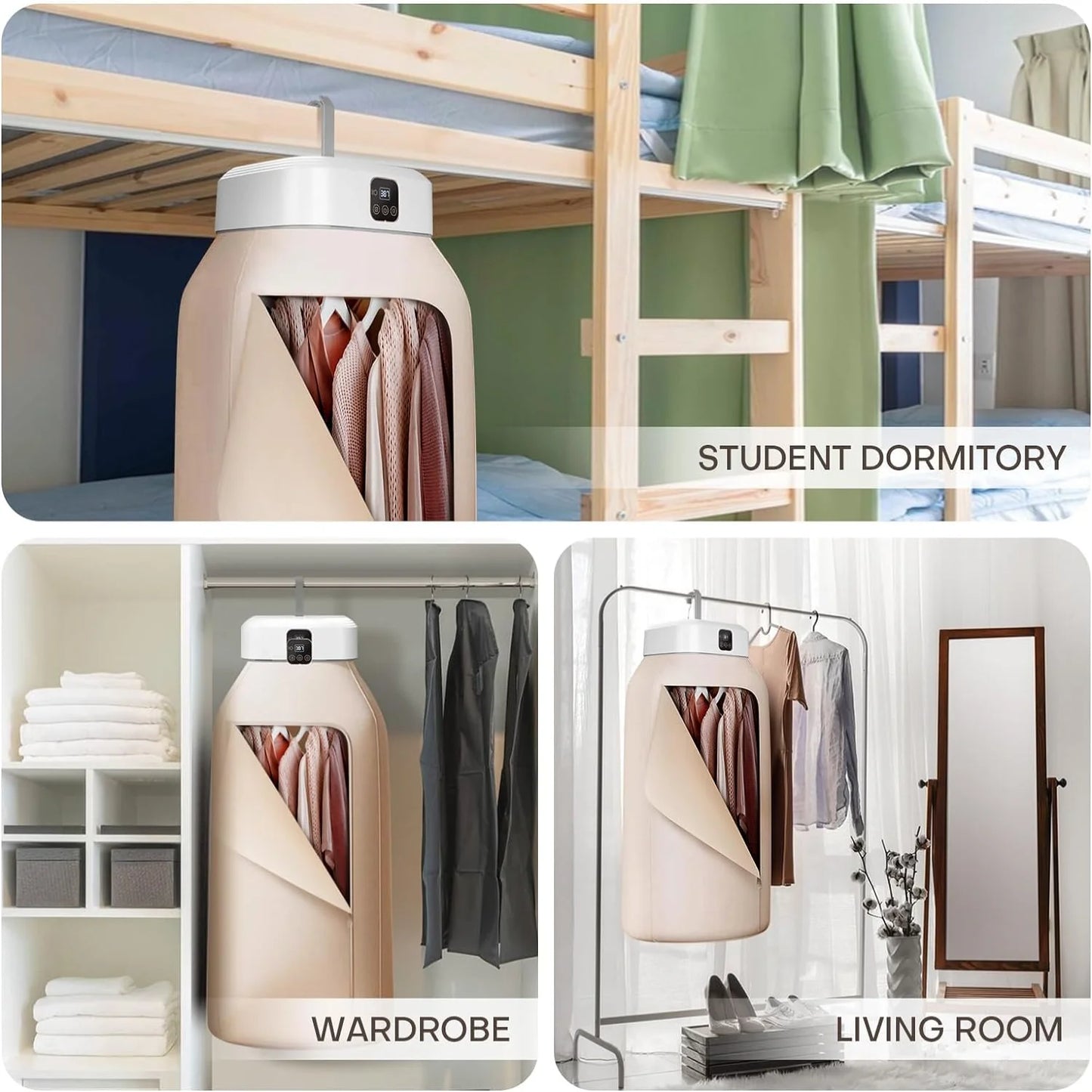 Compact Foldable Laundry Dryer - Remote Control & Dry Bag